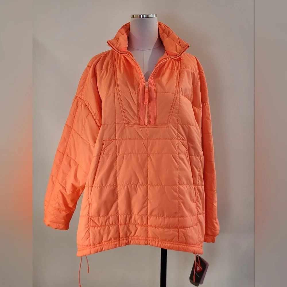 NWT || FREE PEOPLE MOVEMENT || x Primaloft Riley, pink/orange, pull over, sz S